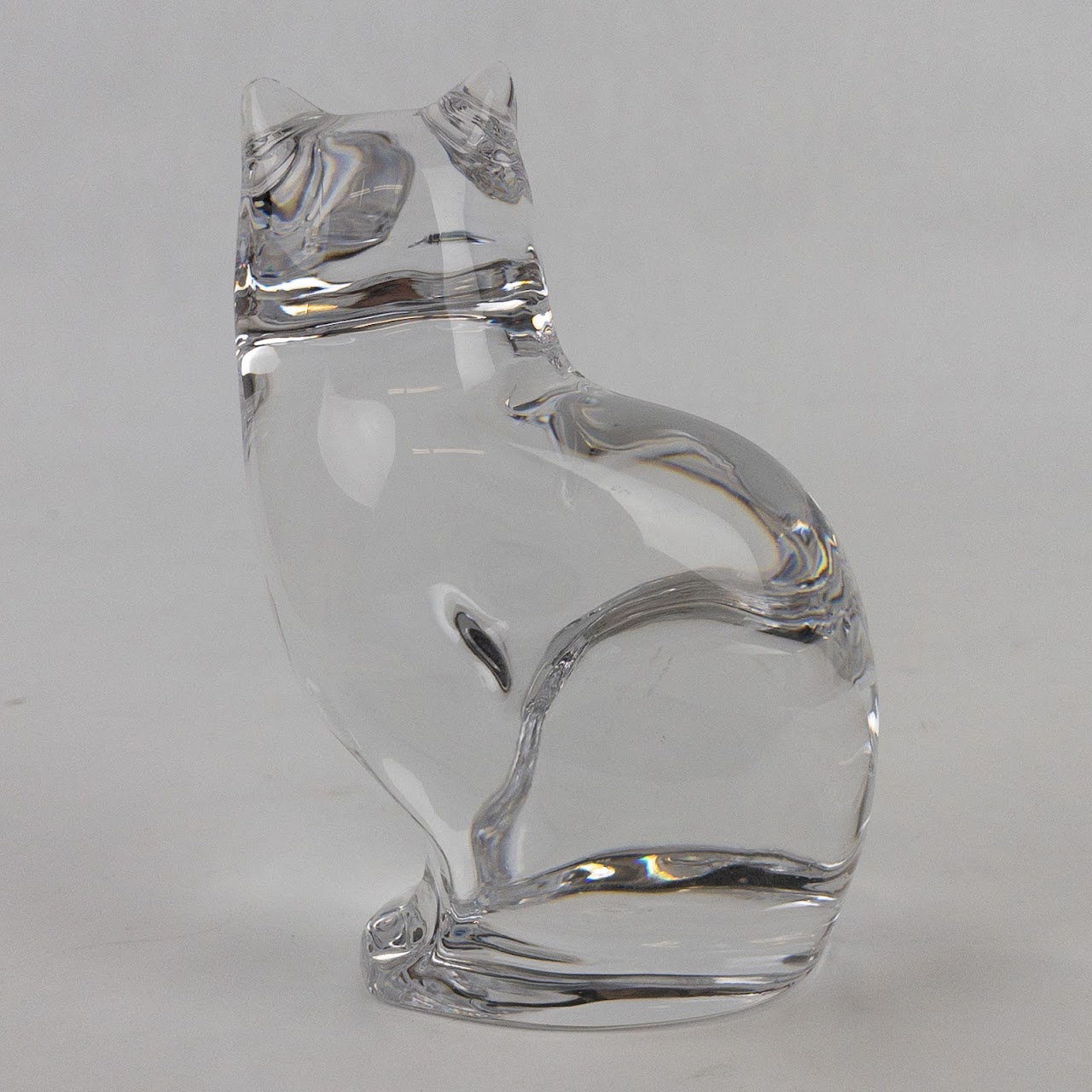 Orrefors Lead Crystal Cat Statuette