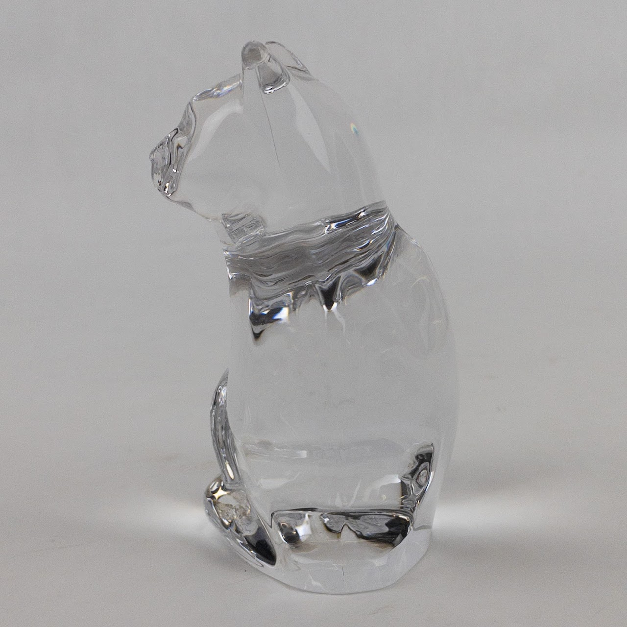 Orrefors Lead Crystal Cat Statuette