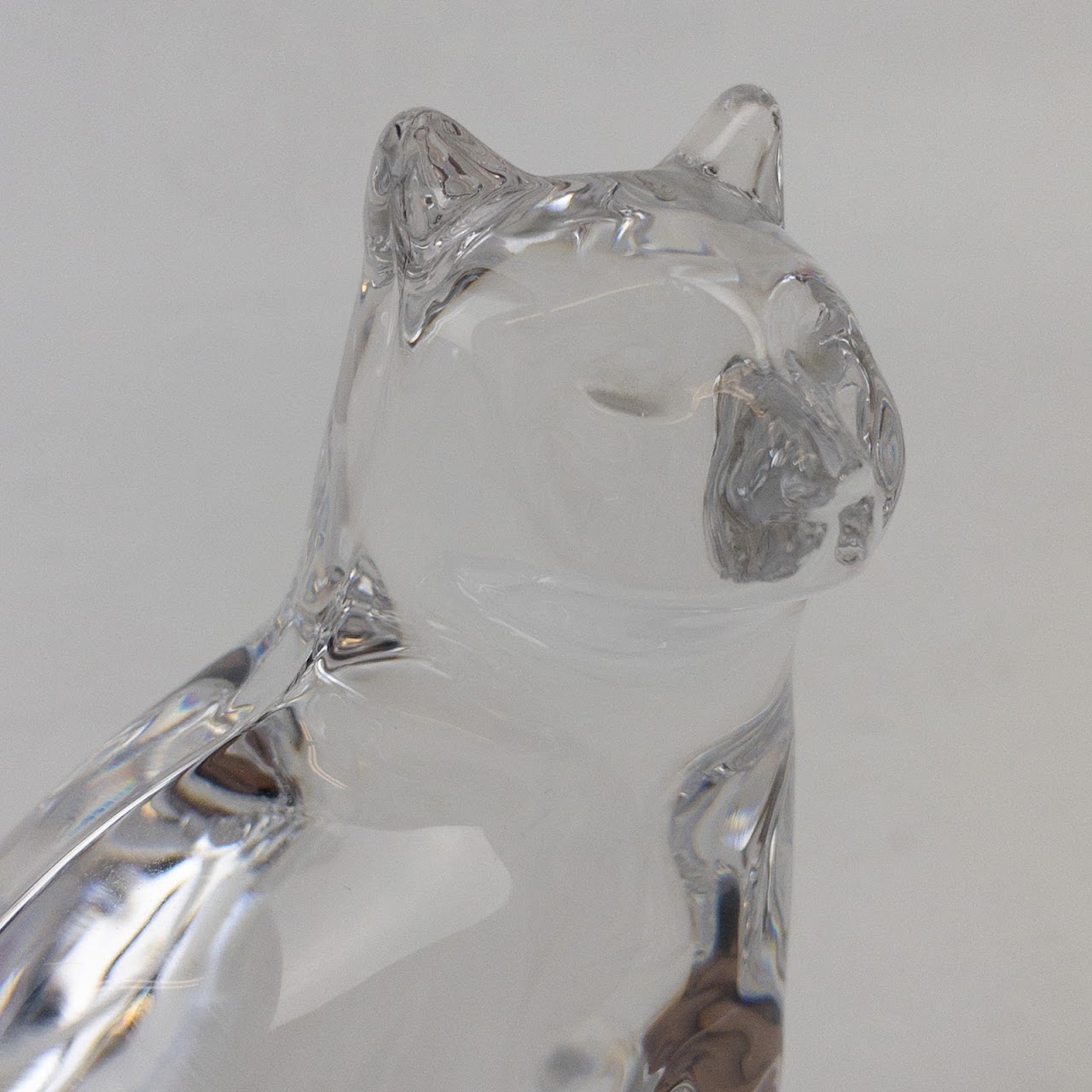 Orrefors Lead Crystal Cat Statuette