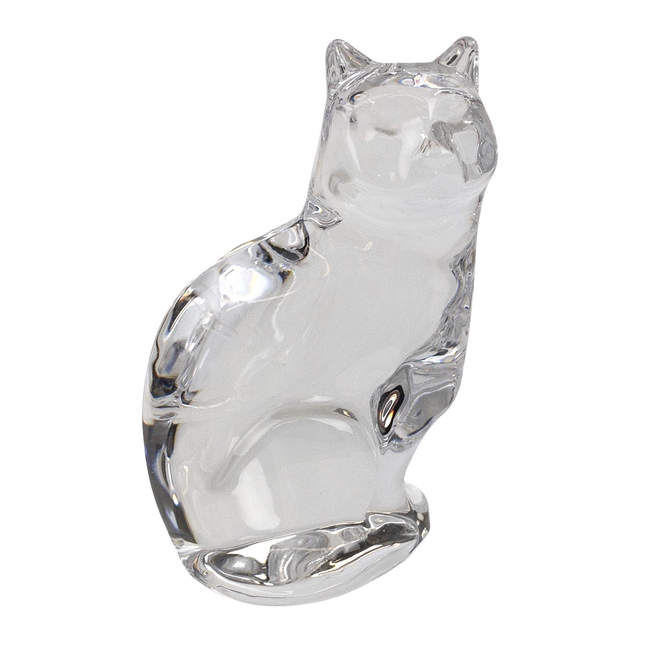 Orrefors Lead Crystal Cat Statuette