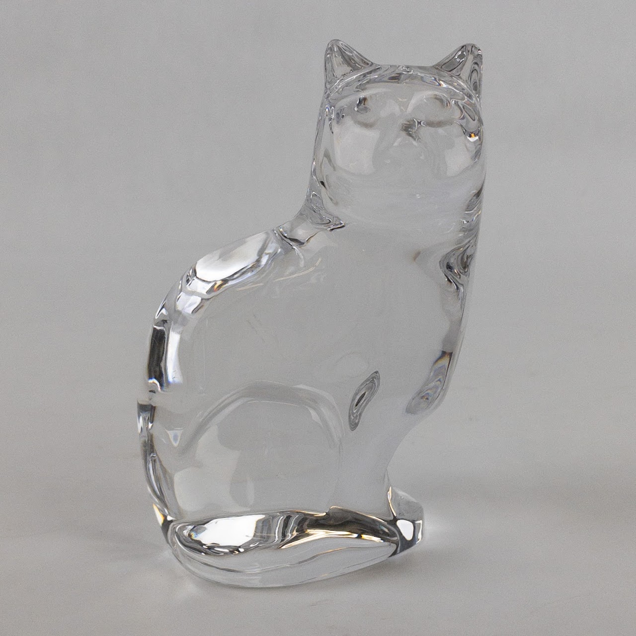 Orrefors Lead Crystal Cat Statuette