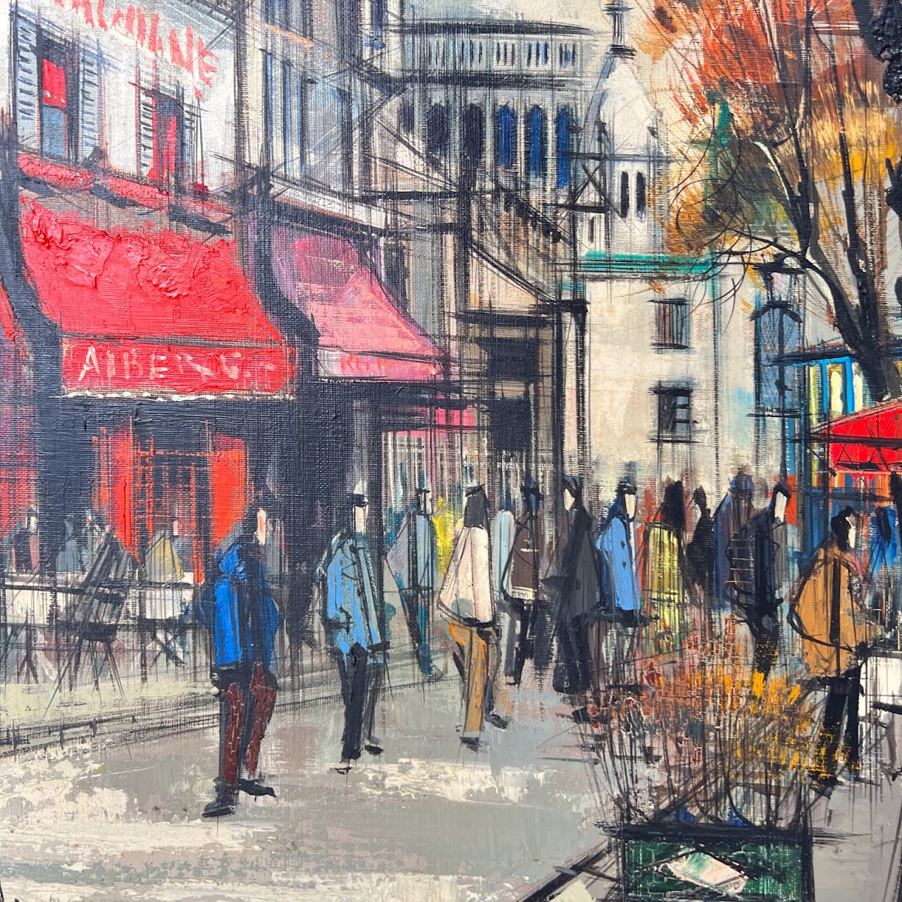 F. Claude Signed French Street Scene Oil Painting