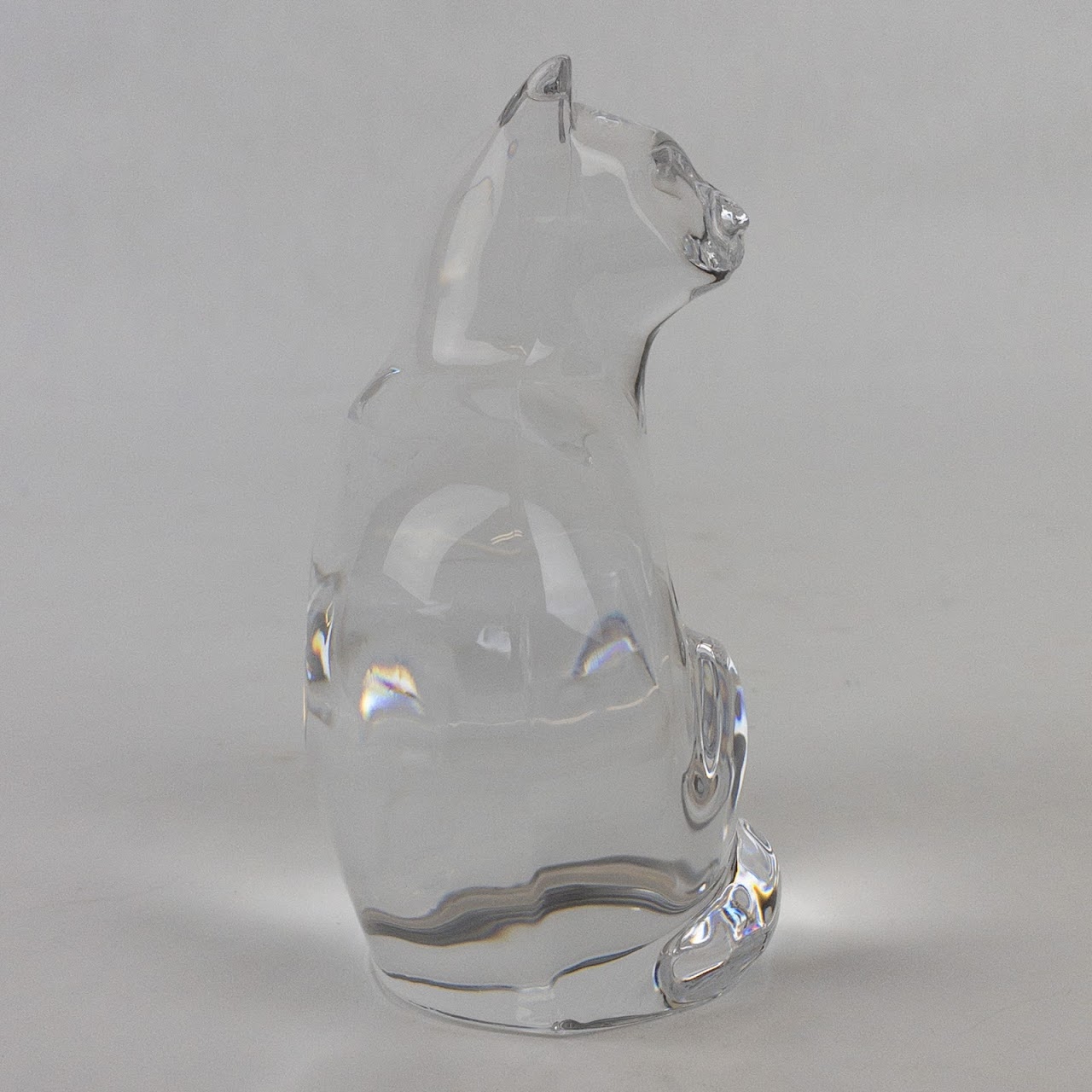 Orrefors Lead Crystal Cat Statuette