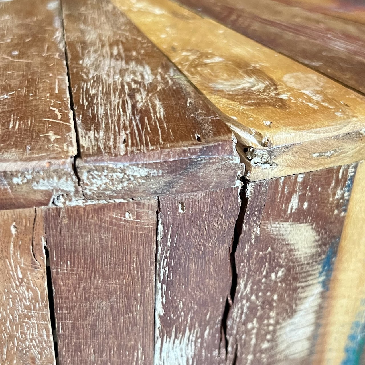 Reclaimed Wood Drum Side Table