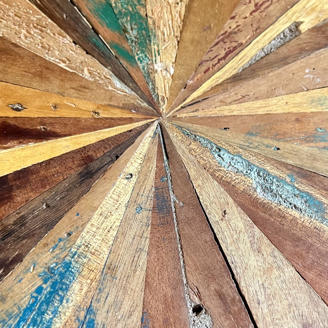 Reclaimed Wood Drum Side Table