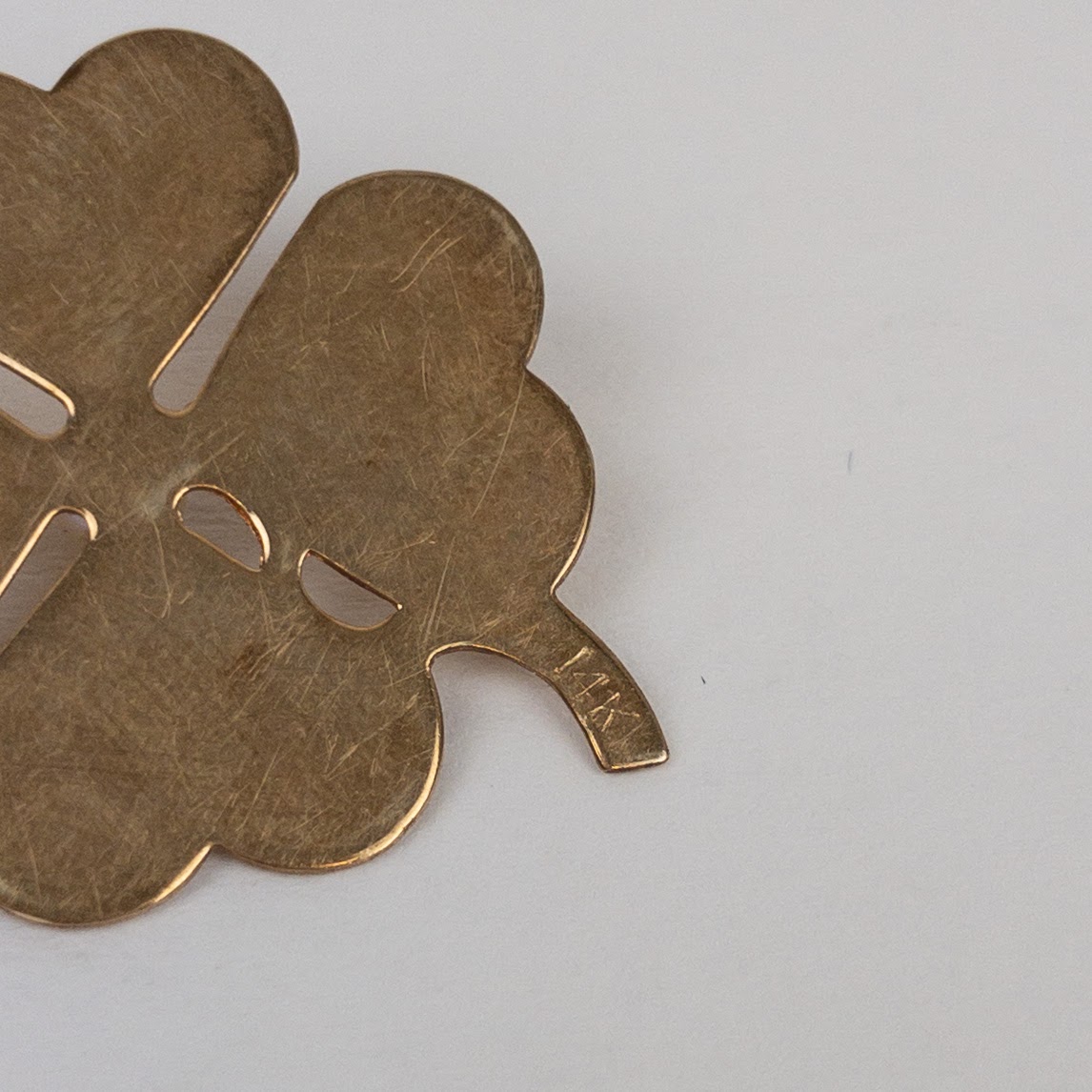 14K Gold & Pearl Shamrock Charm