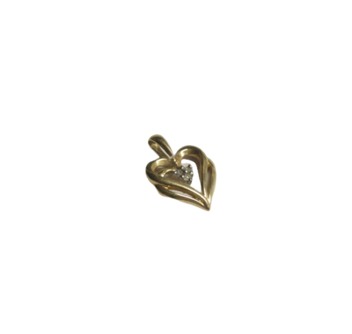 10K Yellow & White Gold Heart Pendant