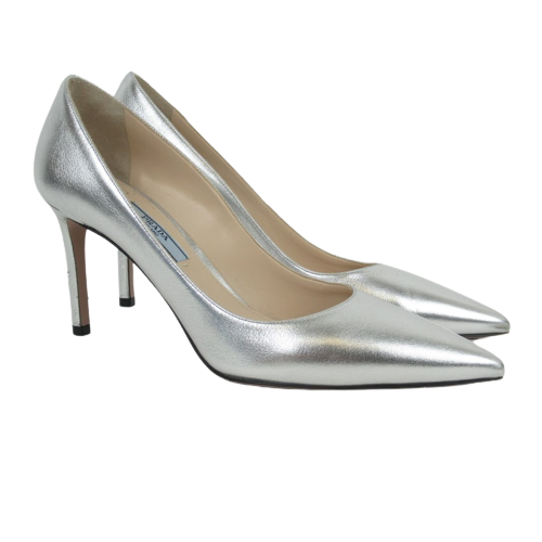 Prada Silver Metallic Pumps