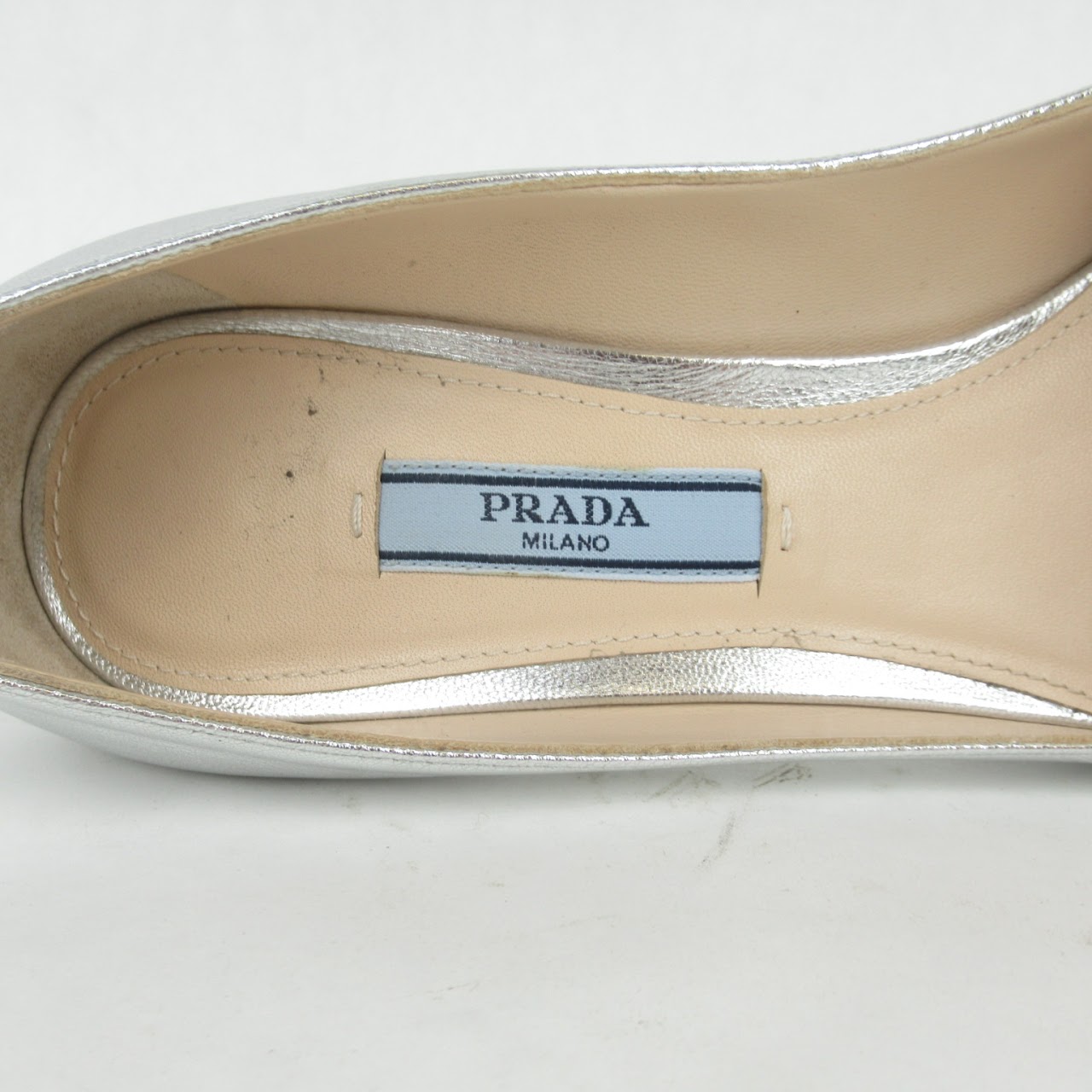 Prada Silver Metallic Pumps