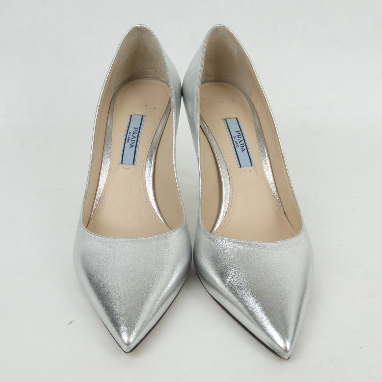 Prada Silver Metallic Pumps