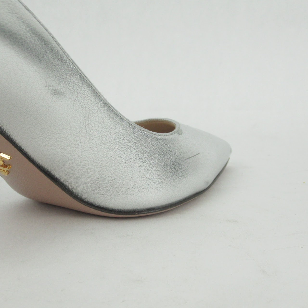 Prada Silver Metallic Pumps