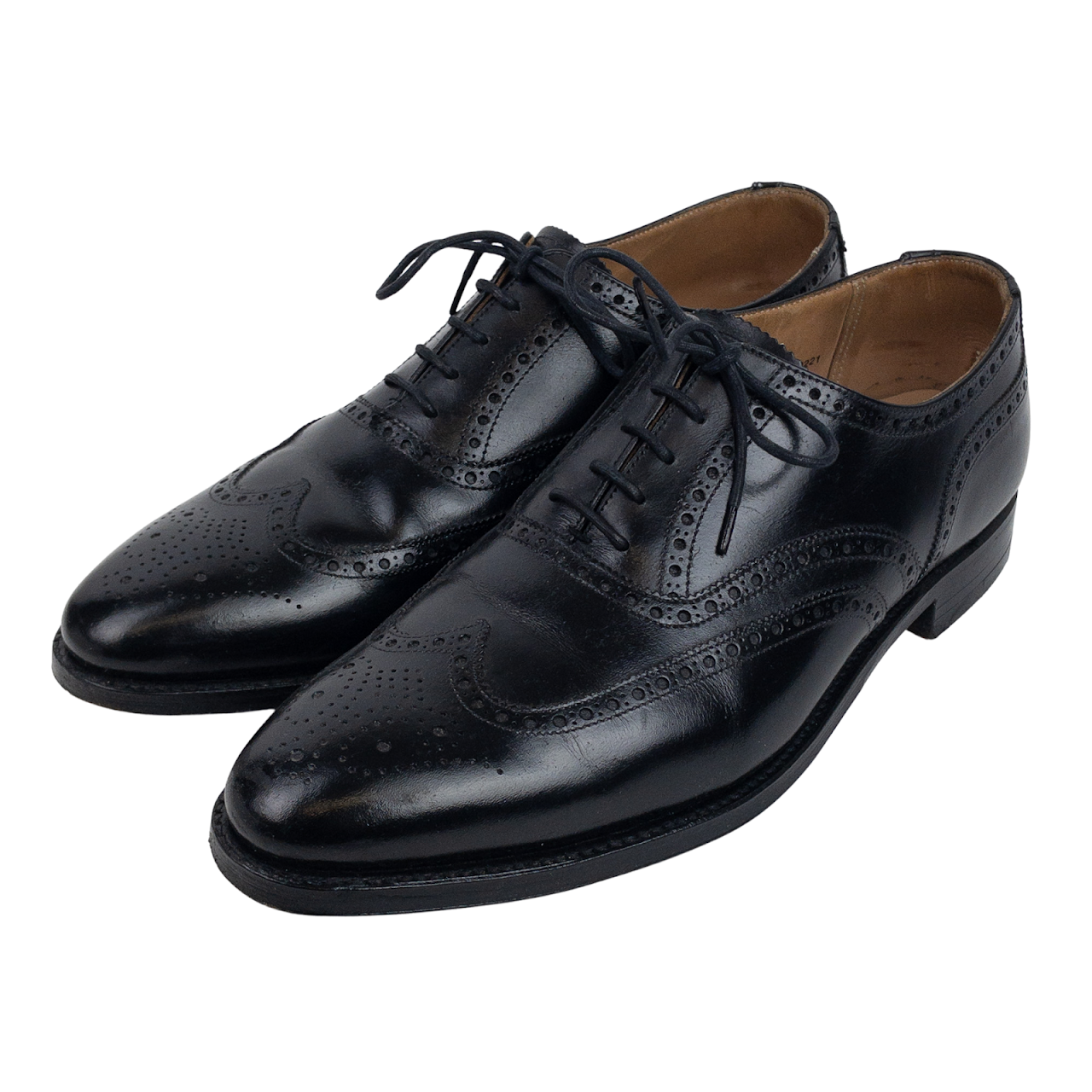 Crockett & Jones Black Leather Oxfords