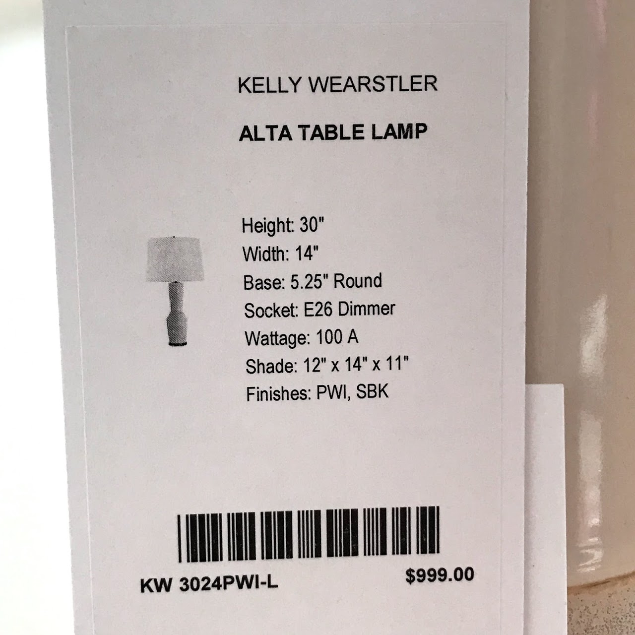 Kelly Wearstler Alta Table Lamp