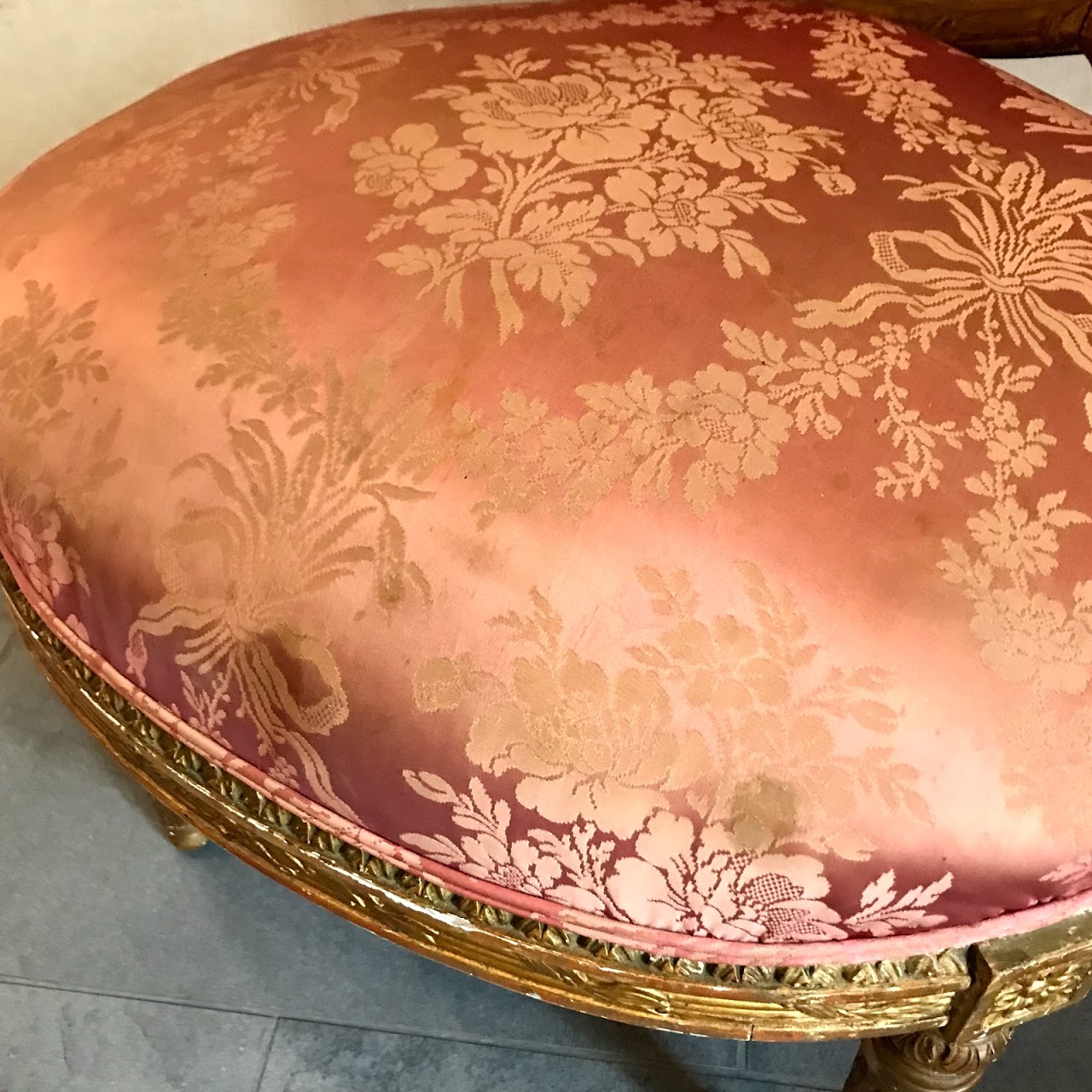 Louis XVI Gilt Oval-Back Side Chair Pair