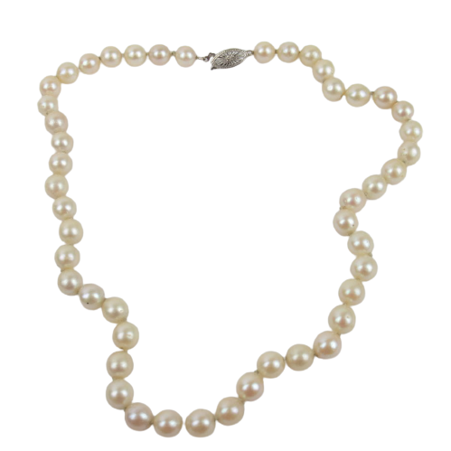 14K White Gold & Pearl Necklace