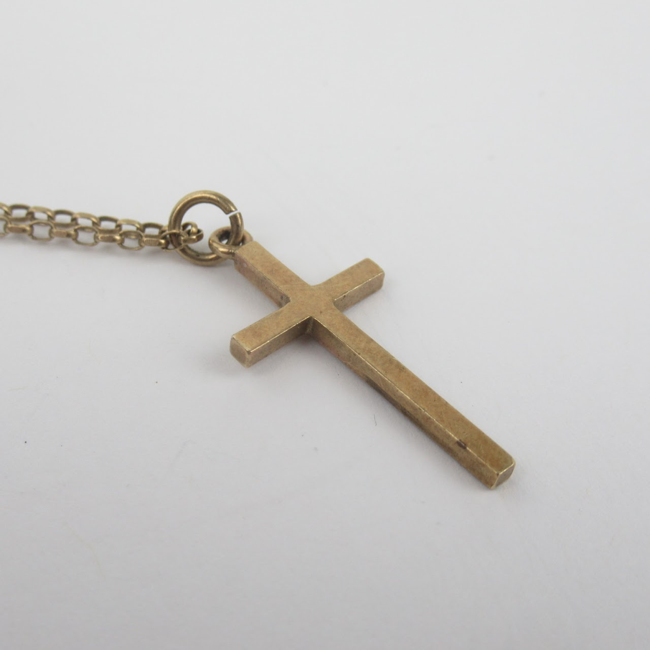 9K Gold Cross Pendant Necklace