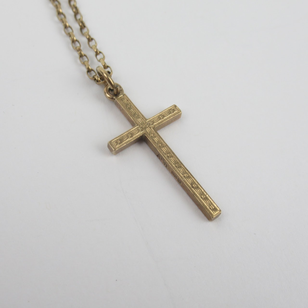 9K Gold Cross Pendant Necklace