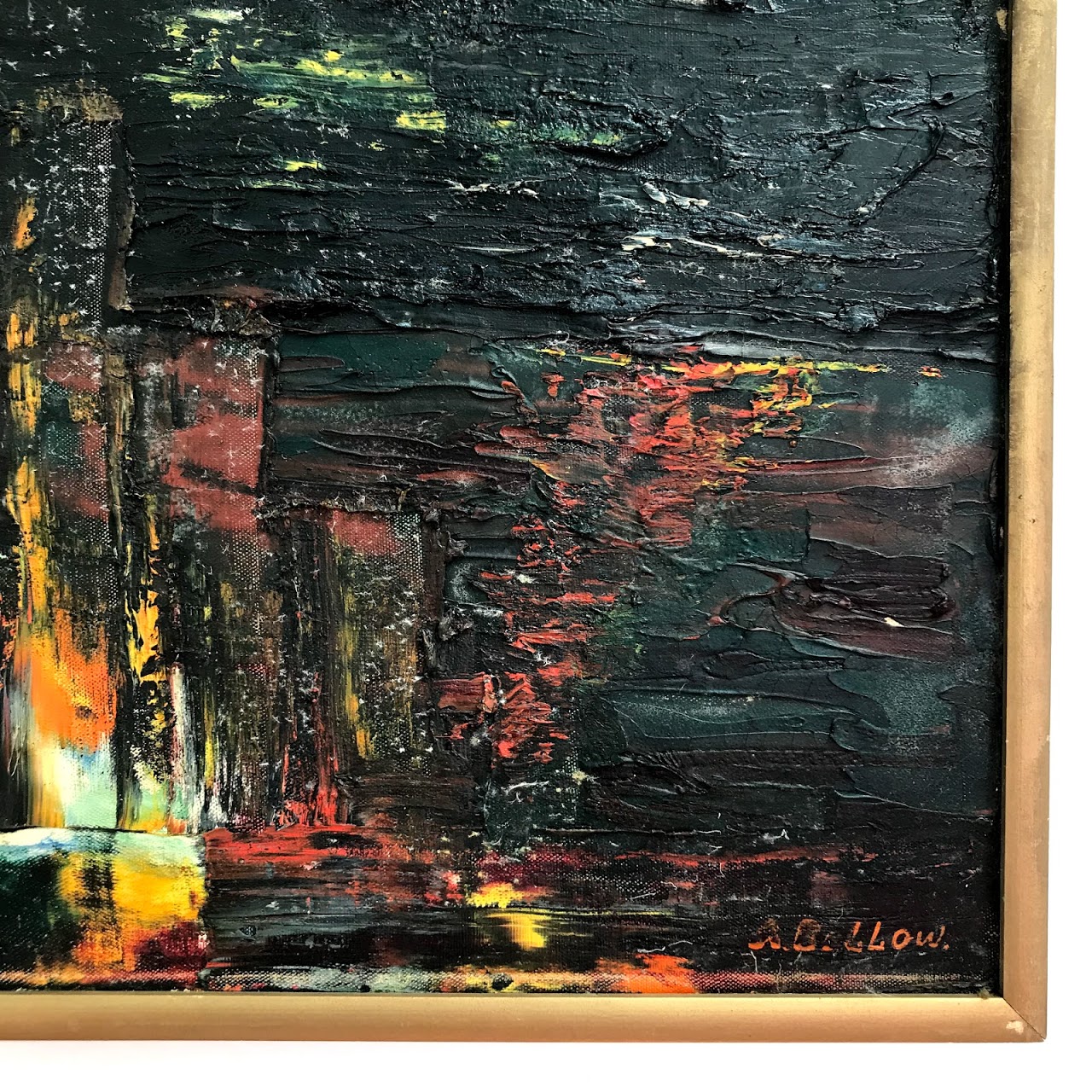 A. Bellow Signed Expressionist Cityscape, 1961