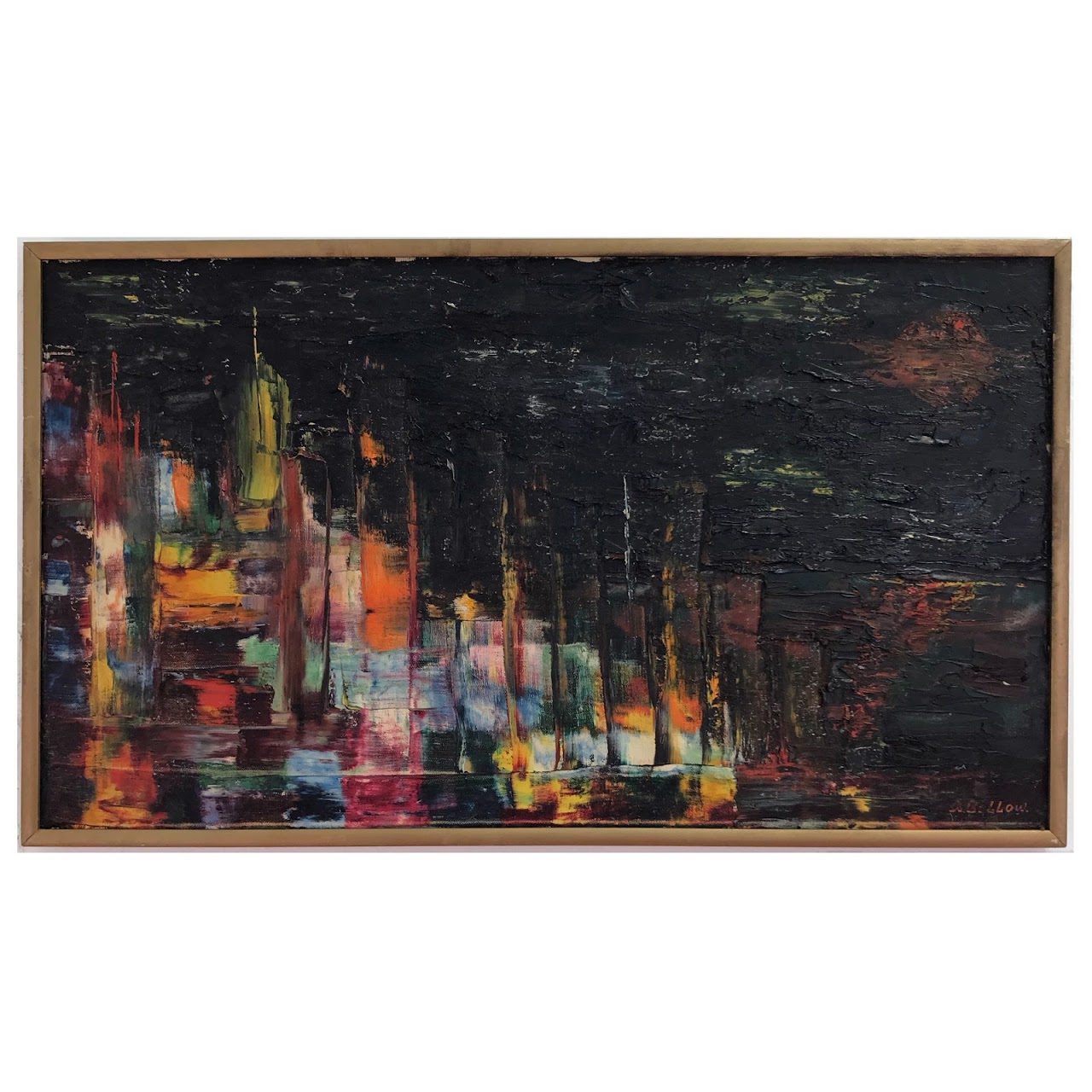 A. Bellow Signed Expressionist Cityscape, 1961