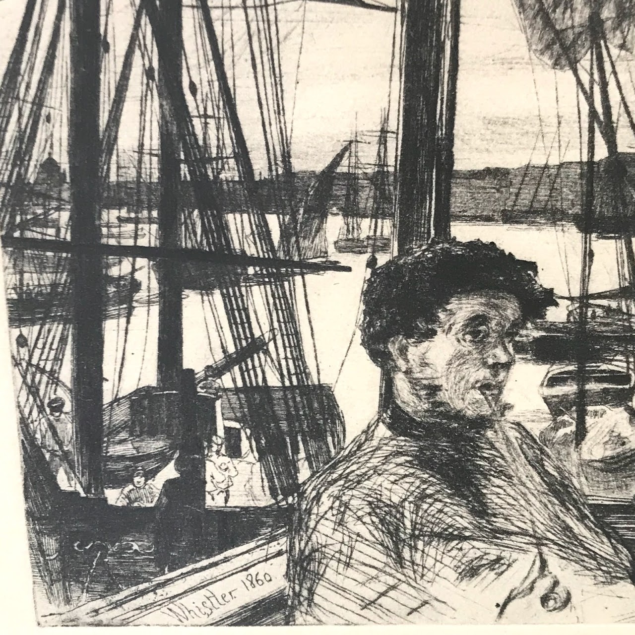 James A. McNeill Whistler 'Rotherhithe' Etching