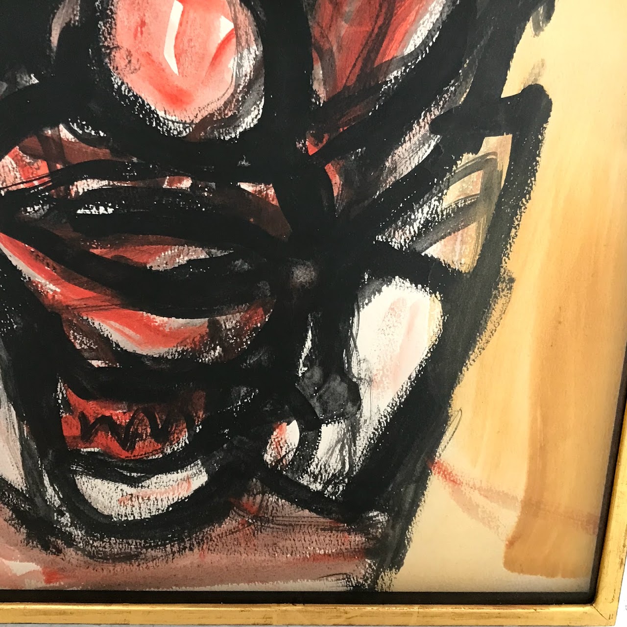 Expressionist Signed Watercolor Painting, 1965