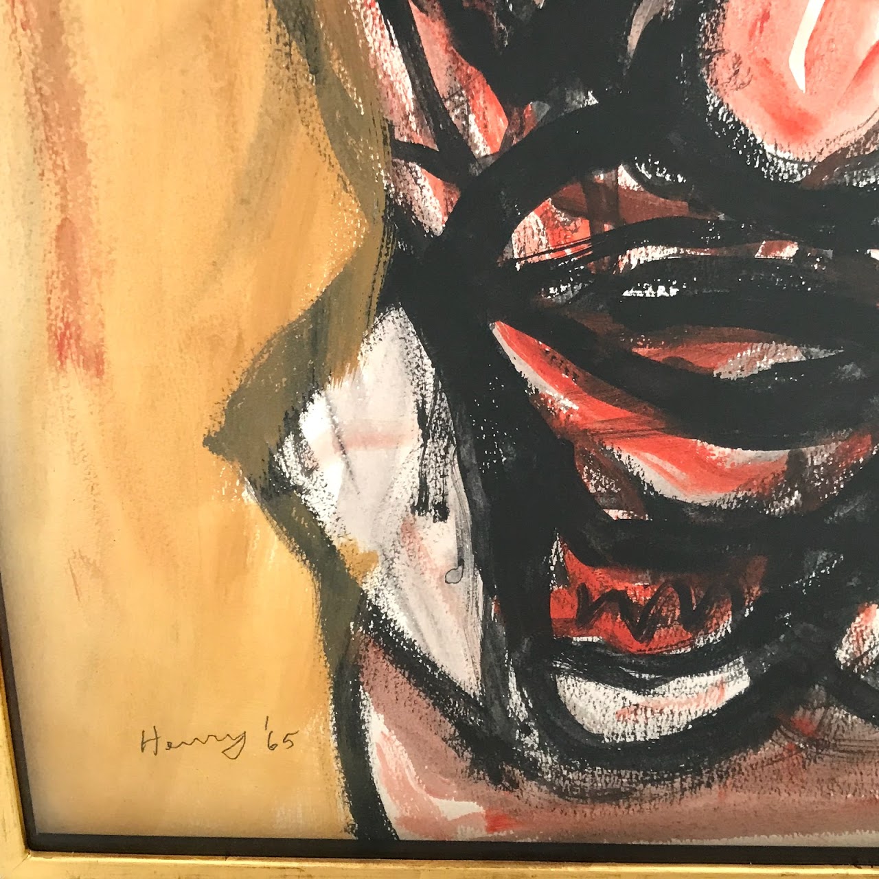 Expressionist Signed Watercolor Painting, 1965