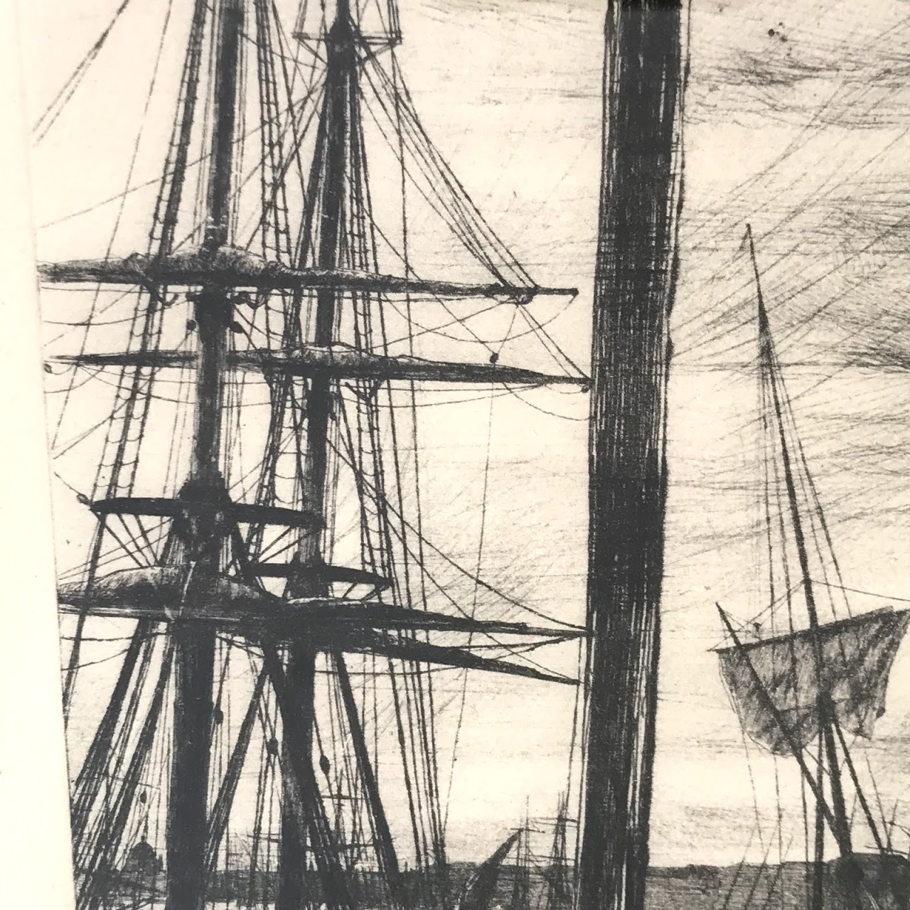 James A. McNeill Whistler 'Rotherhithe' Etching