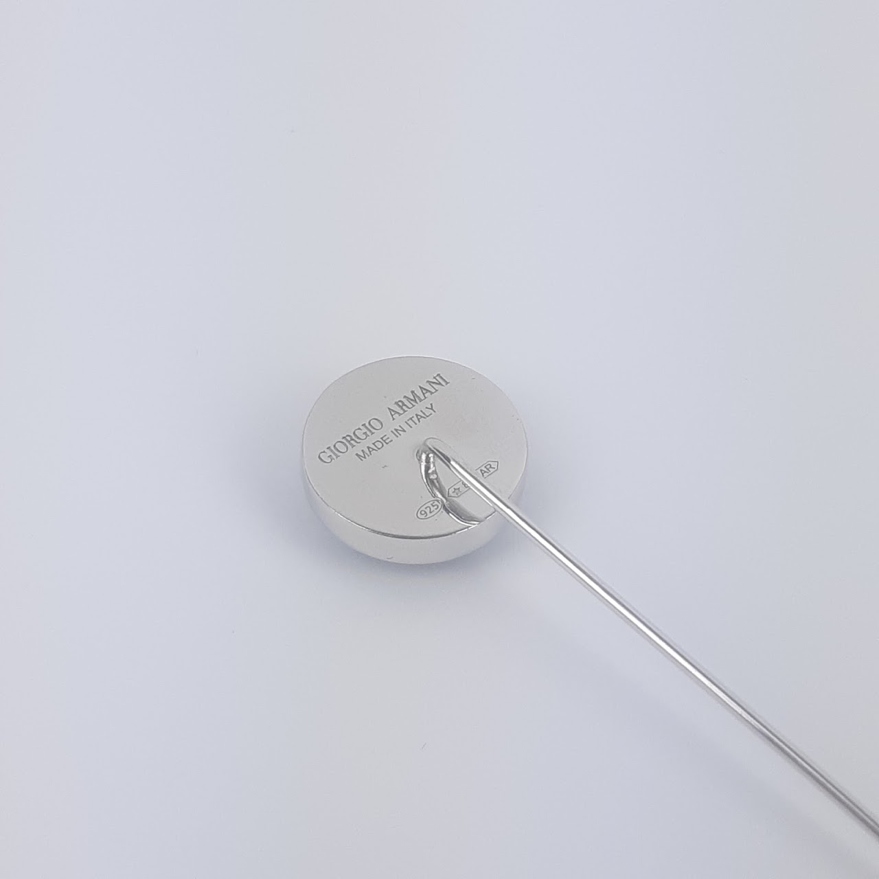 Giorgio Armani Sterling Silver & Embroidered Tie Pin