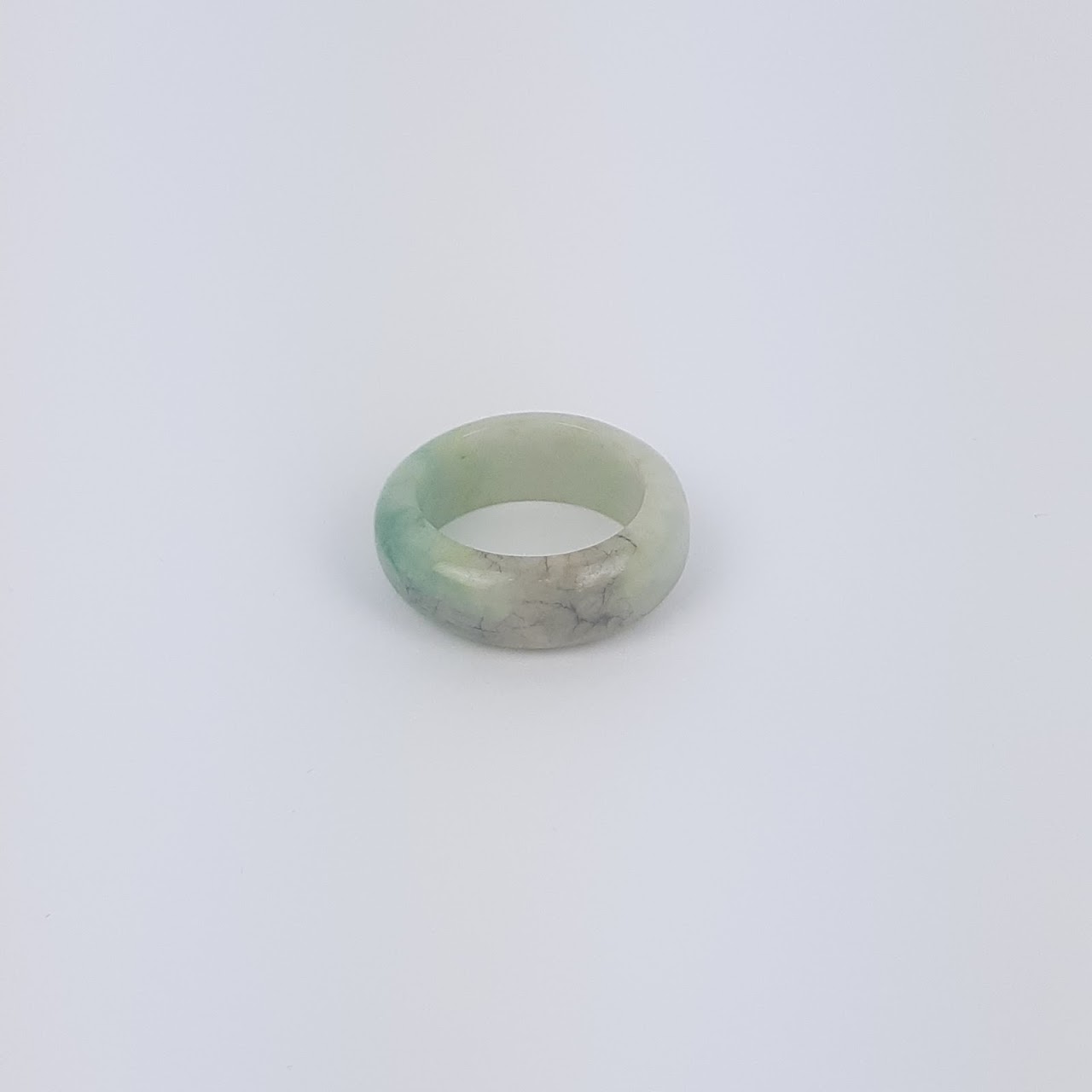 Jade Marbled Light Green & Brown Ring