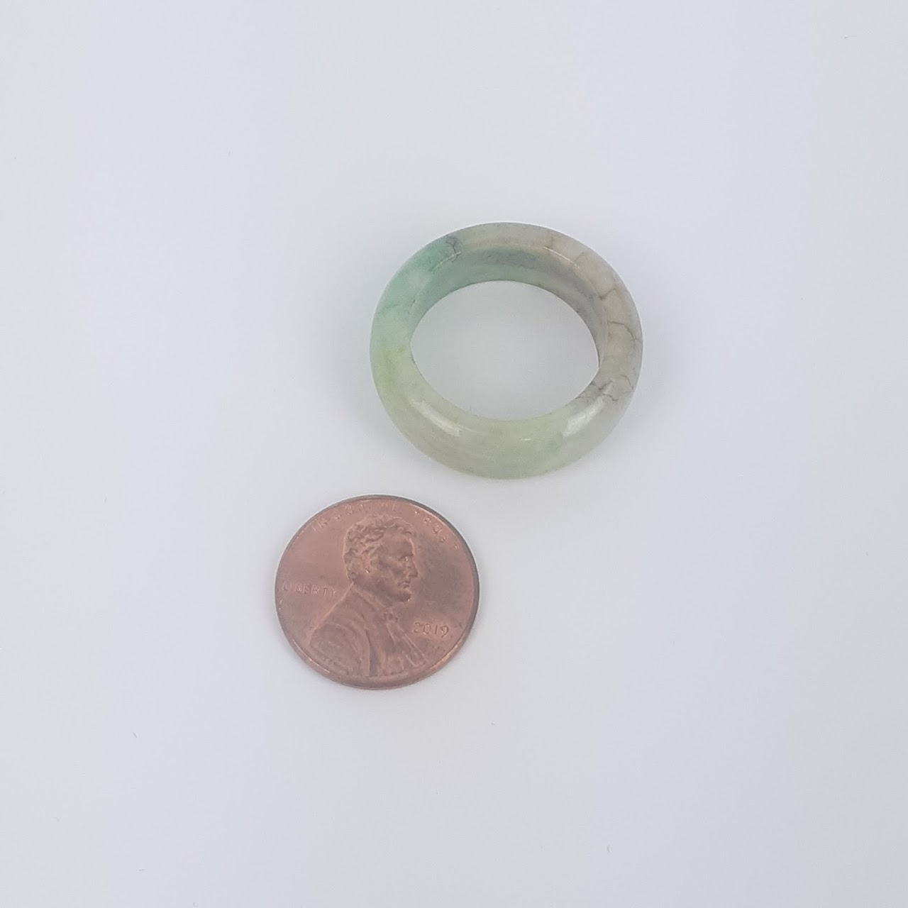 Jade Marbled Light Green & Brown Ring