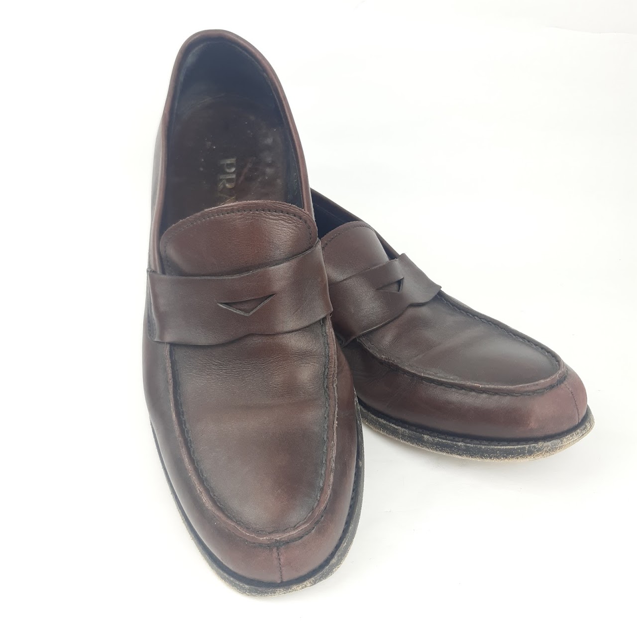Prada Brown Leather Loafers