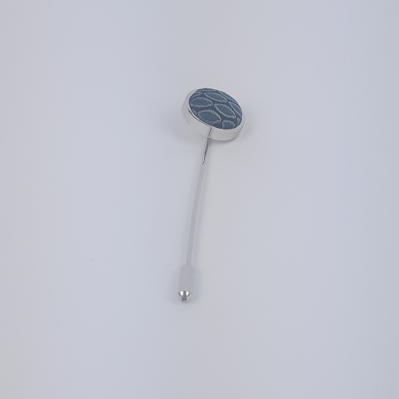 Giorgio Armani Sterling Silver & Embroidered Tie Pin
