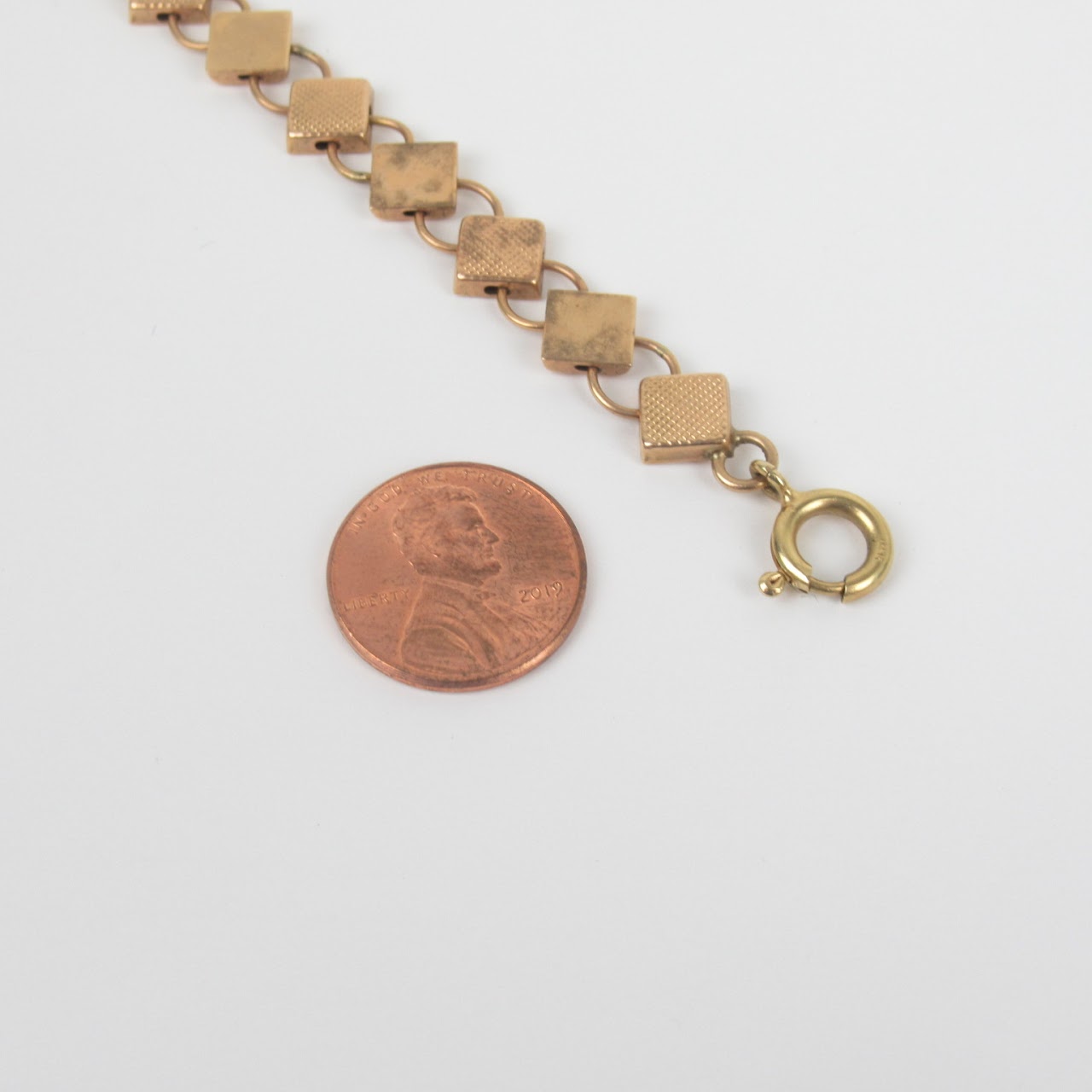 14K Rose Gold Geometric Bracelet