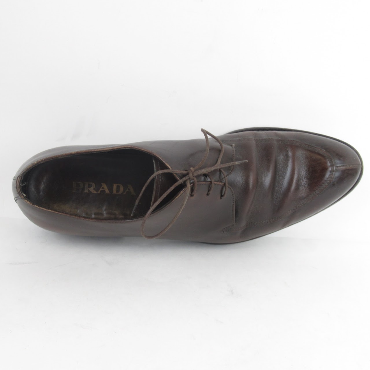 Prada Brown Leather Derby Shoes