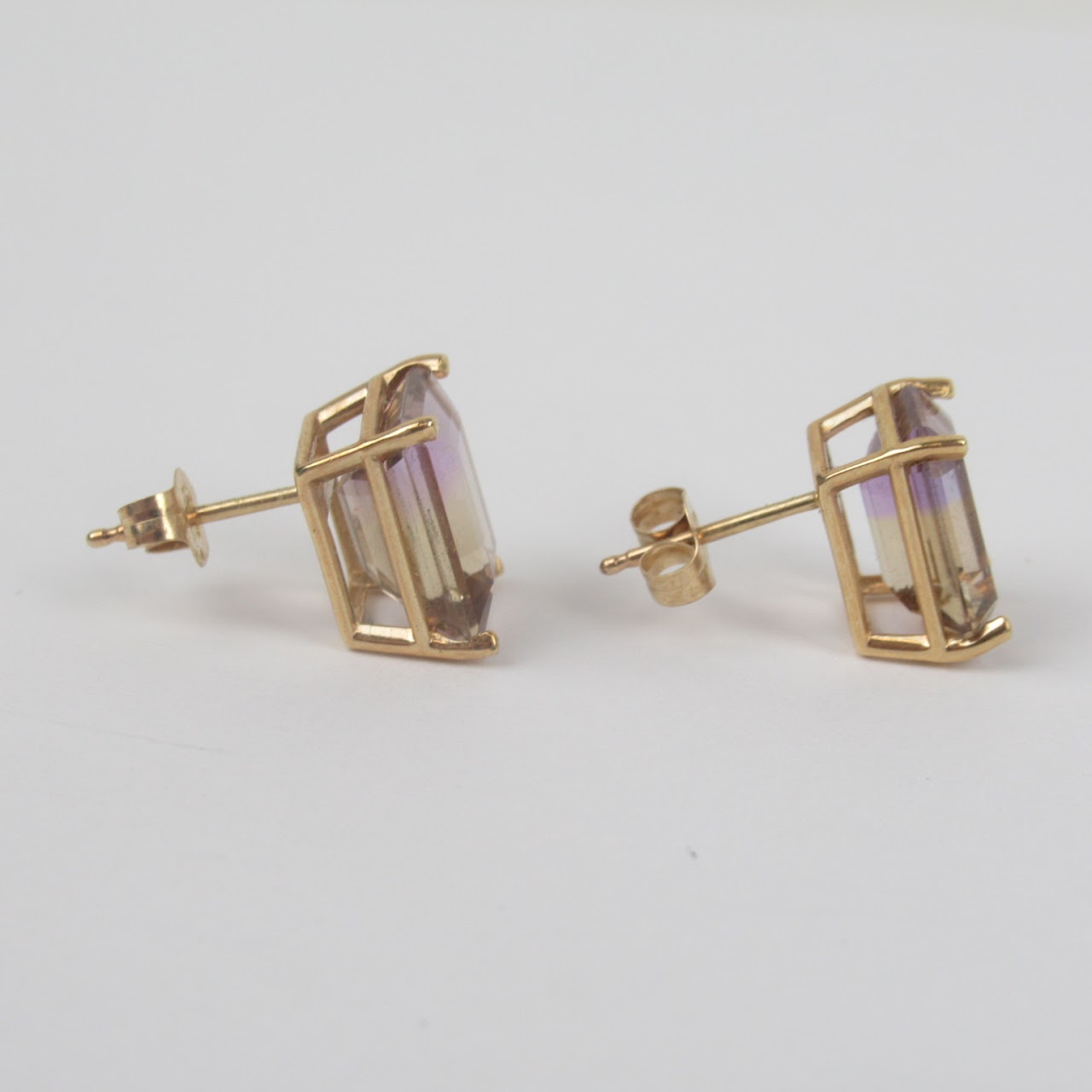 14K Gold and Ametrine Earrings