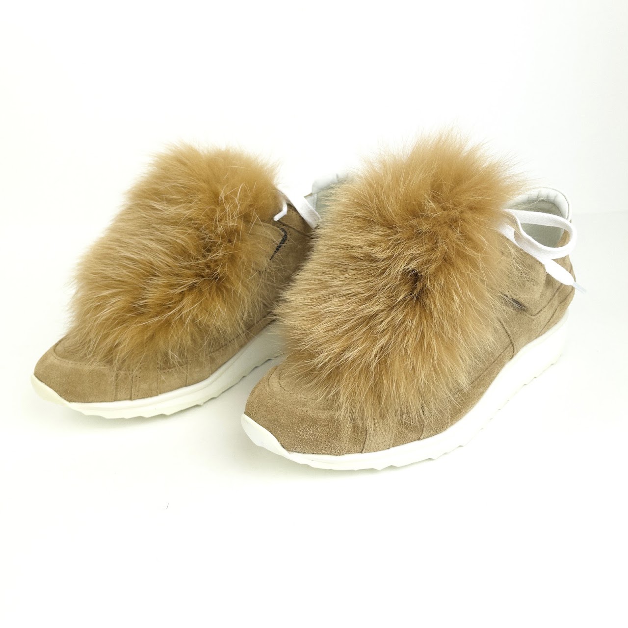 Pierre Hardy Suede & Rabbit Fur Sneakers