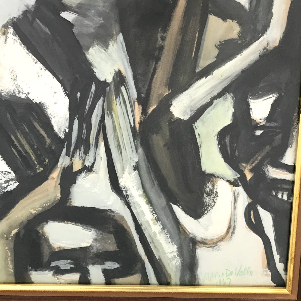 Modernist Signed Gouache Painting, 1967