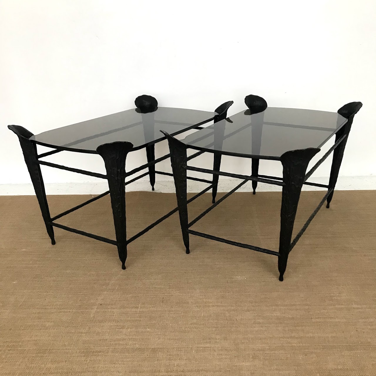 Modern Bronze Side Table Pair