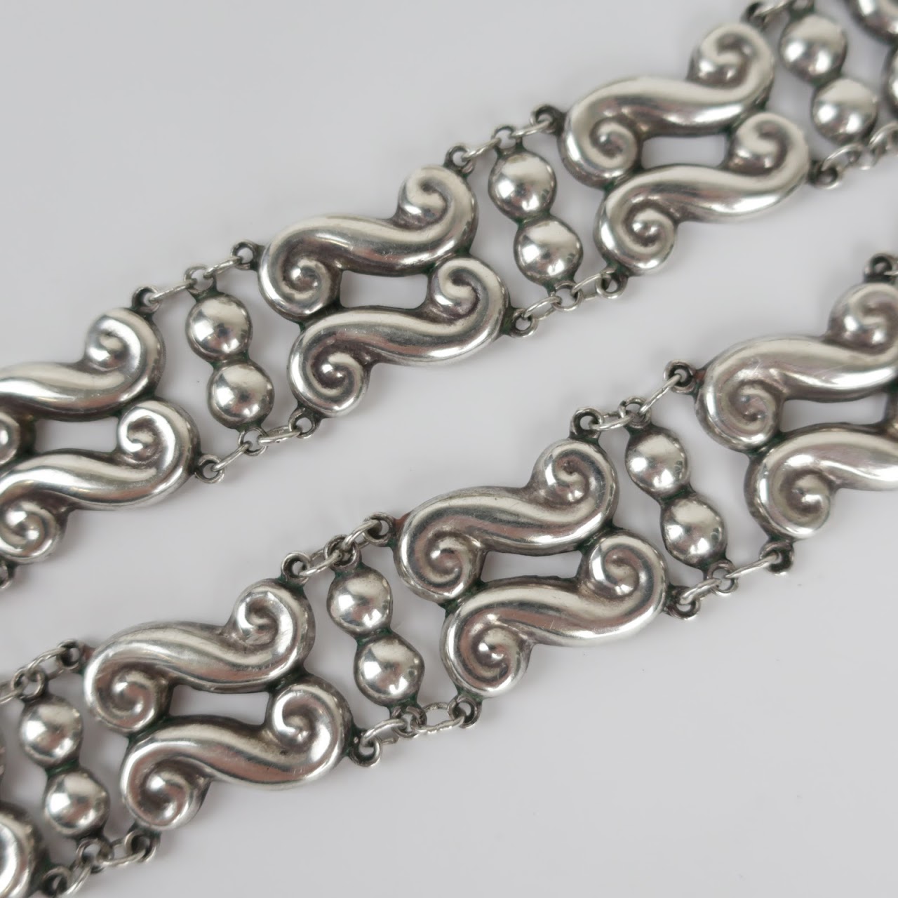 Sterling Silver Swirl Link Bracelet Lot