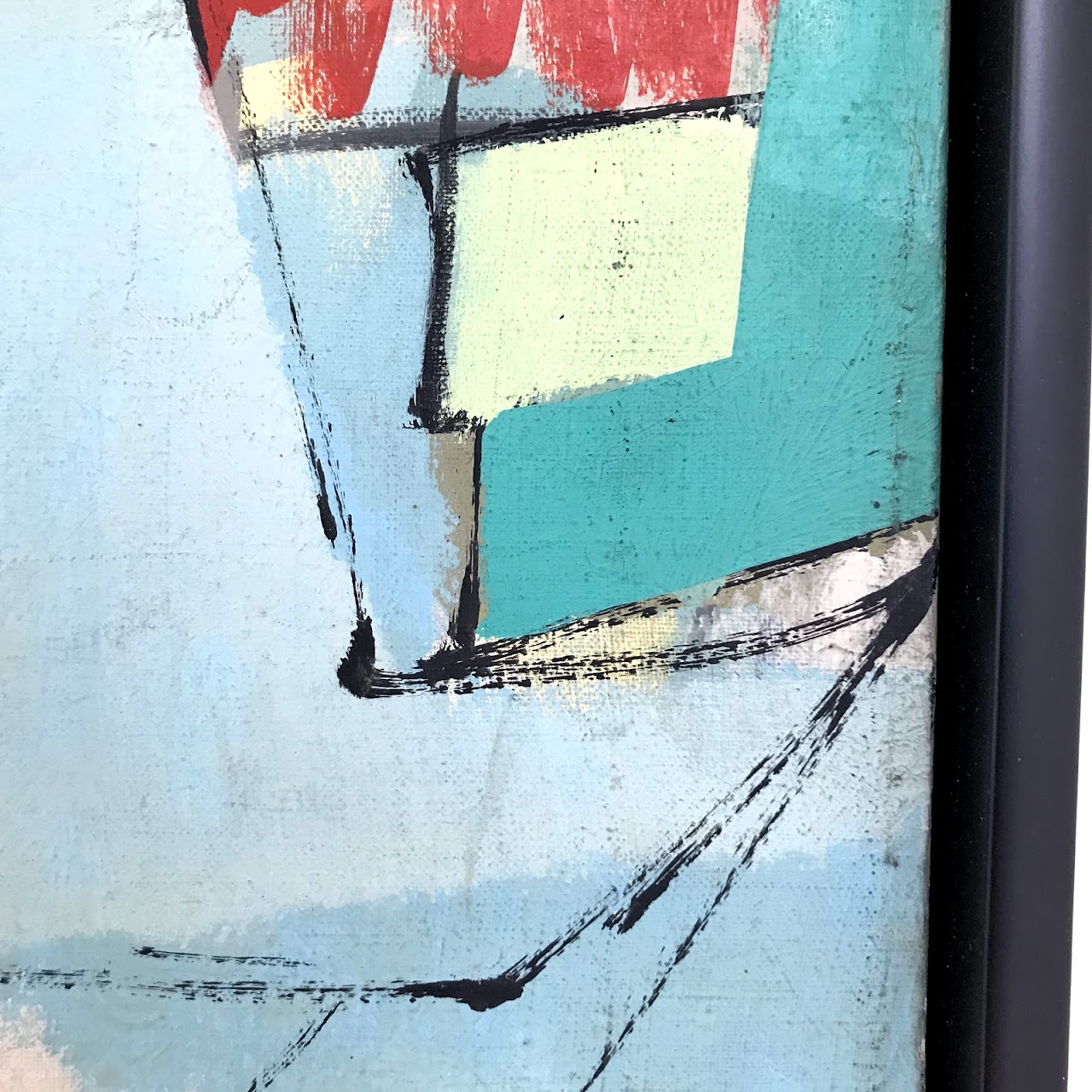 Stapleton Signed Modernist Oil Painting, 1950