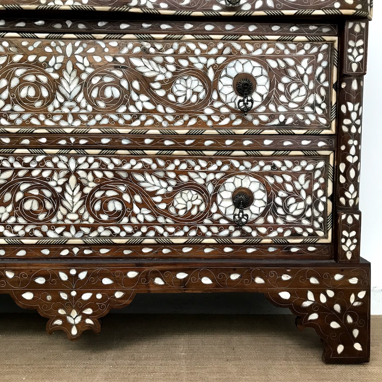 Mother of Pearl Inlaid Three-Drawer Chest