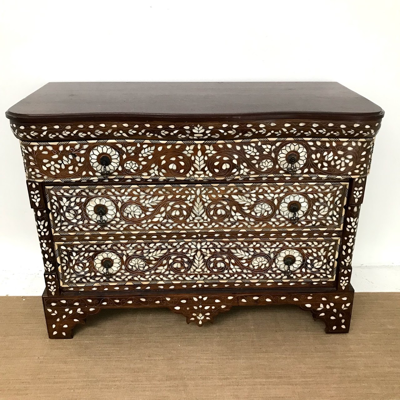 Mother of Pearl Inlaid Three-Drawer Chest