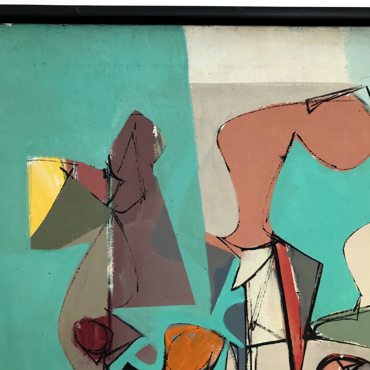 Stapleton Signed Modernist Oil Painting, 1950