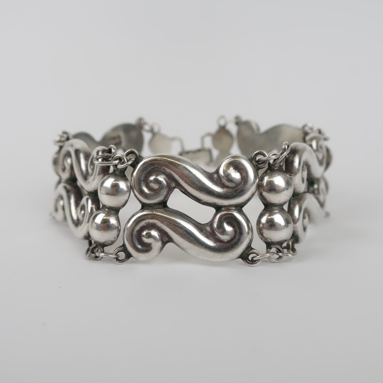 Sterling Silver Swirl Link Bracelet Lot