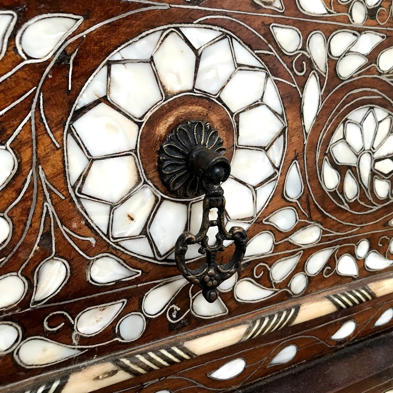 Mother of Pearl Inlaid Three-Drawer Chest