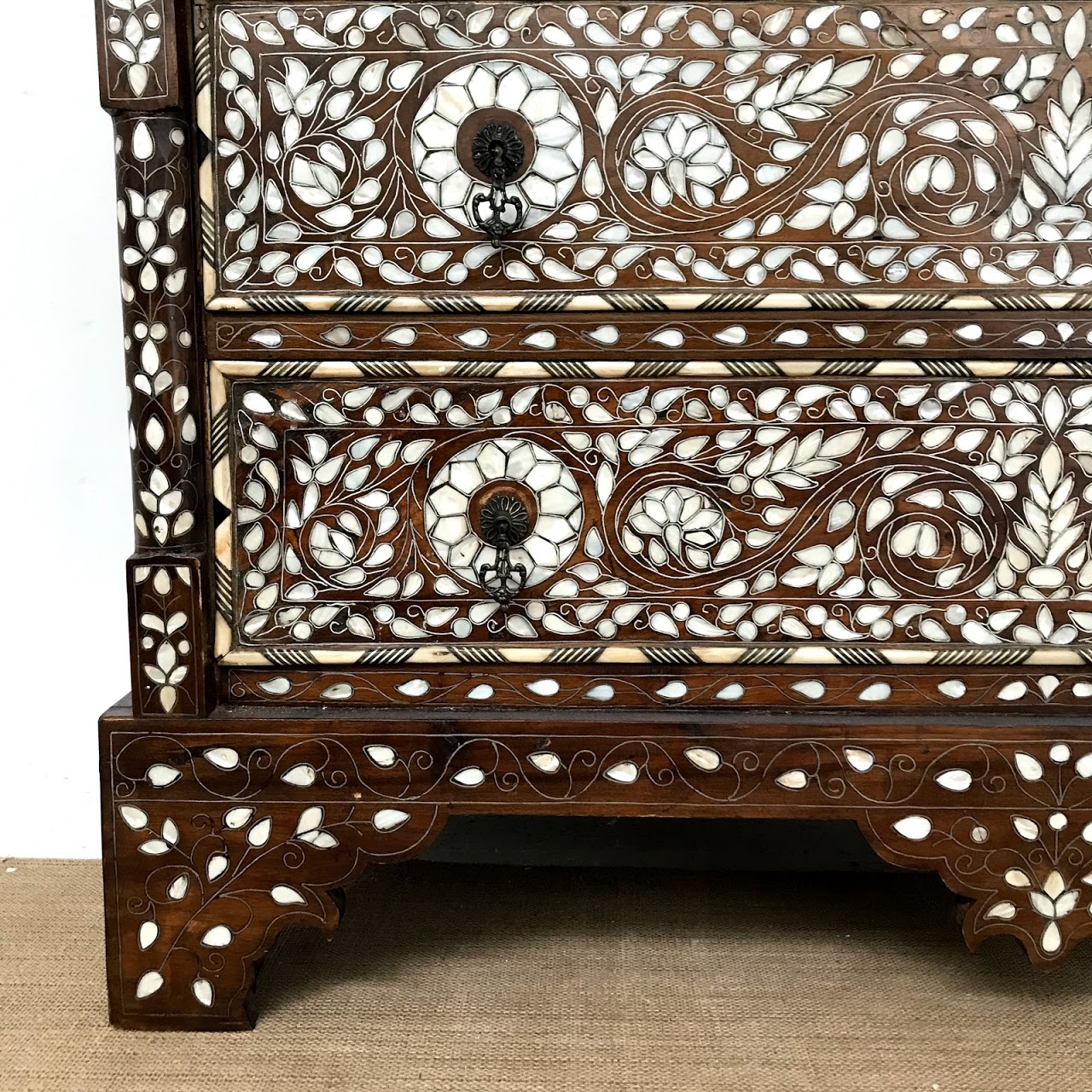 Mother of Pearl Inlaid Three-Drawer Chest