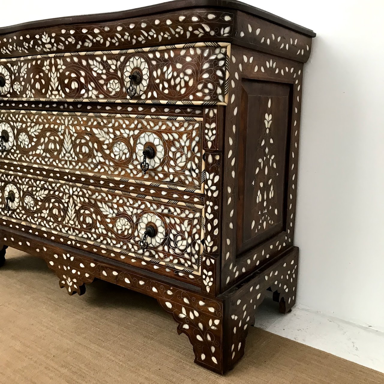 Mother of Pearl Inlaid Three-Drawer Chest