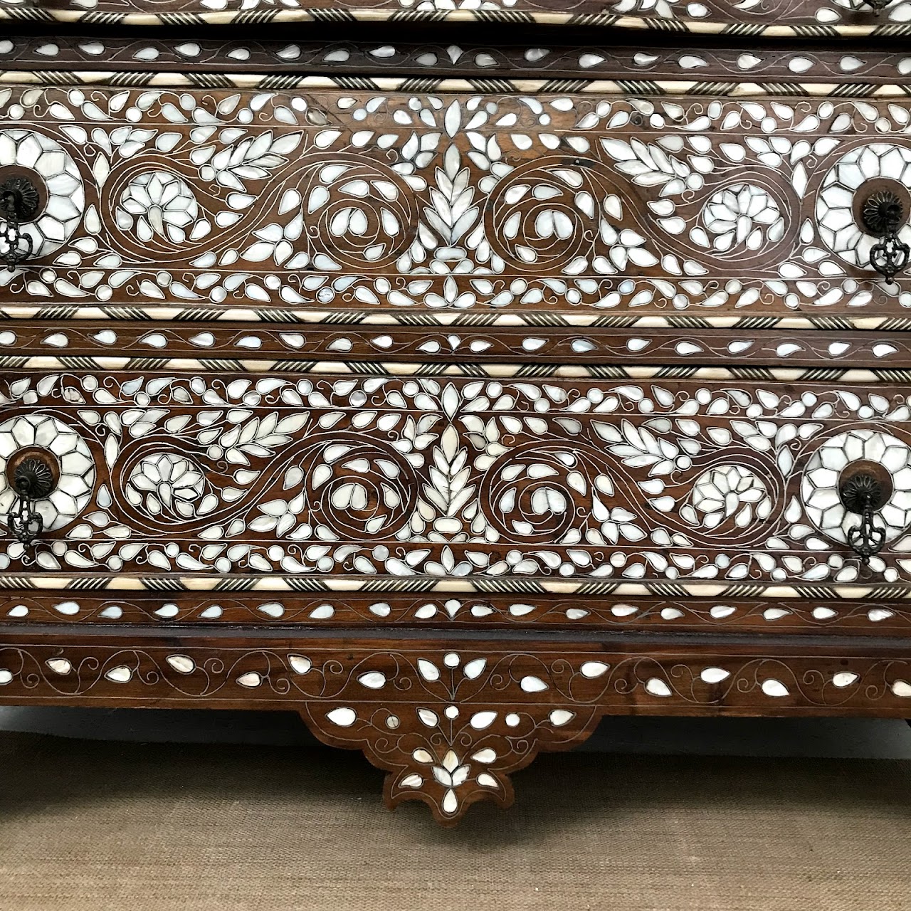 Mother of Pearl Inlaid Three-Drawer Chest