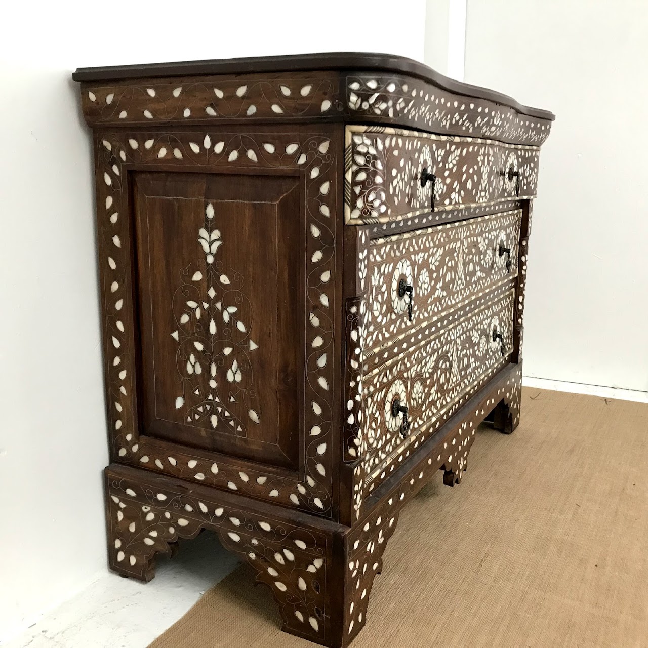Mother of Pearl Inlaid Three-Drawer Chest