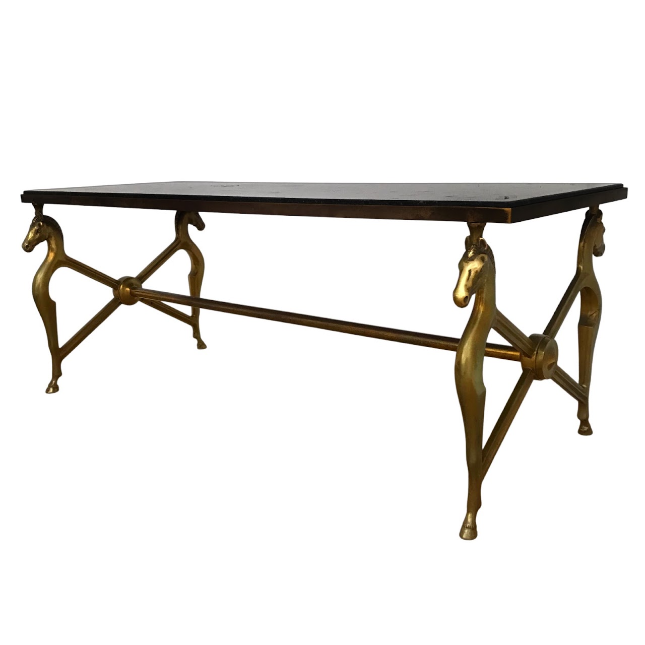 Mid-Century Brass French Style Horse Coffee Table